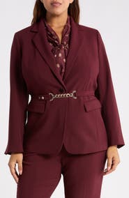 Anne Klein One-Button Notch Collar Blazer