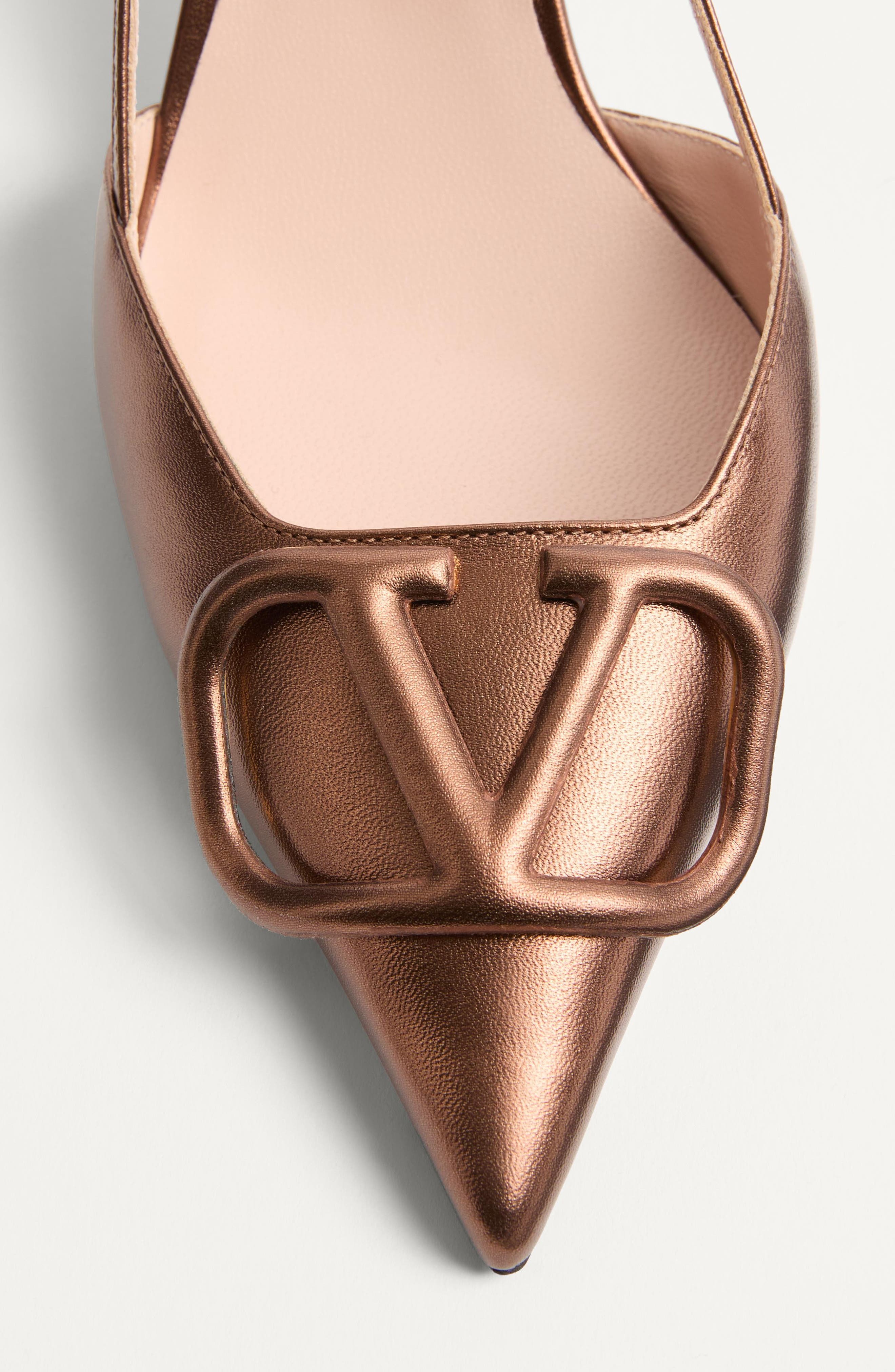 Valentino Garavani VLOGO Signature Metallic Slingback Pump, Alternate, color, Bronze