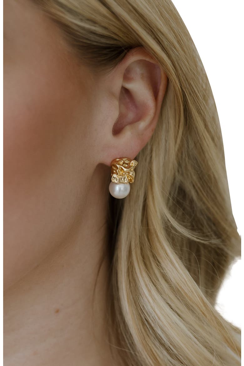 Gossamer Pearl Drop Earrings, Alternate, color, Gold
