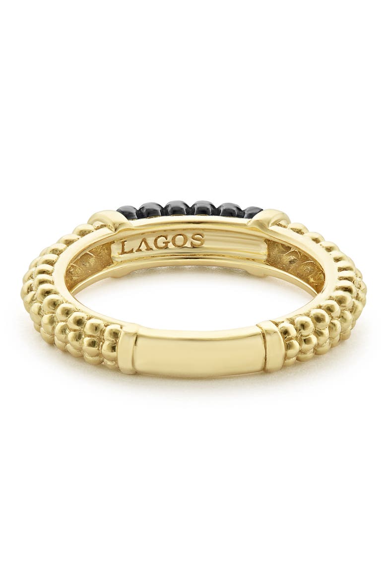 Gold & Black Caviar Stacking Ring, Alternate, color, GOLD