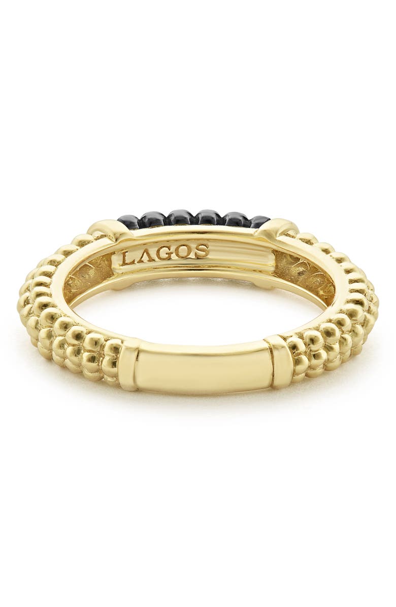 LAGOS Gold & Black Caviar Stacking Ring, Alternate, color, 