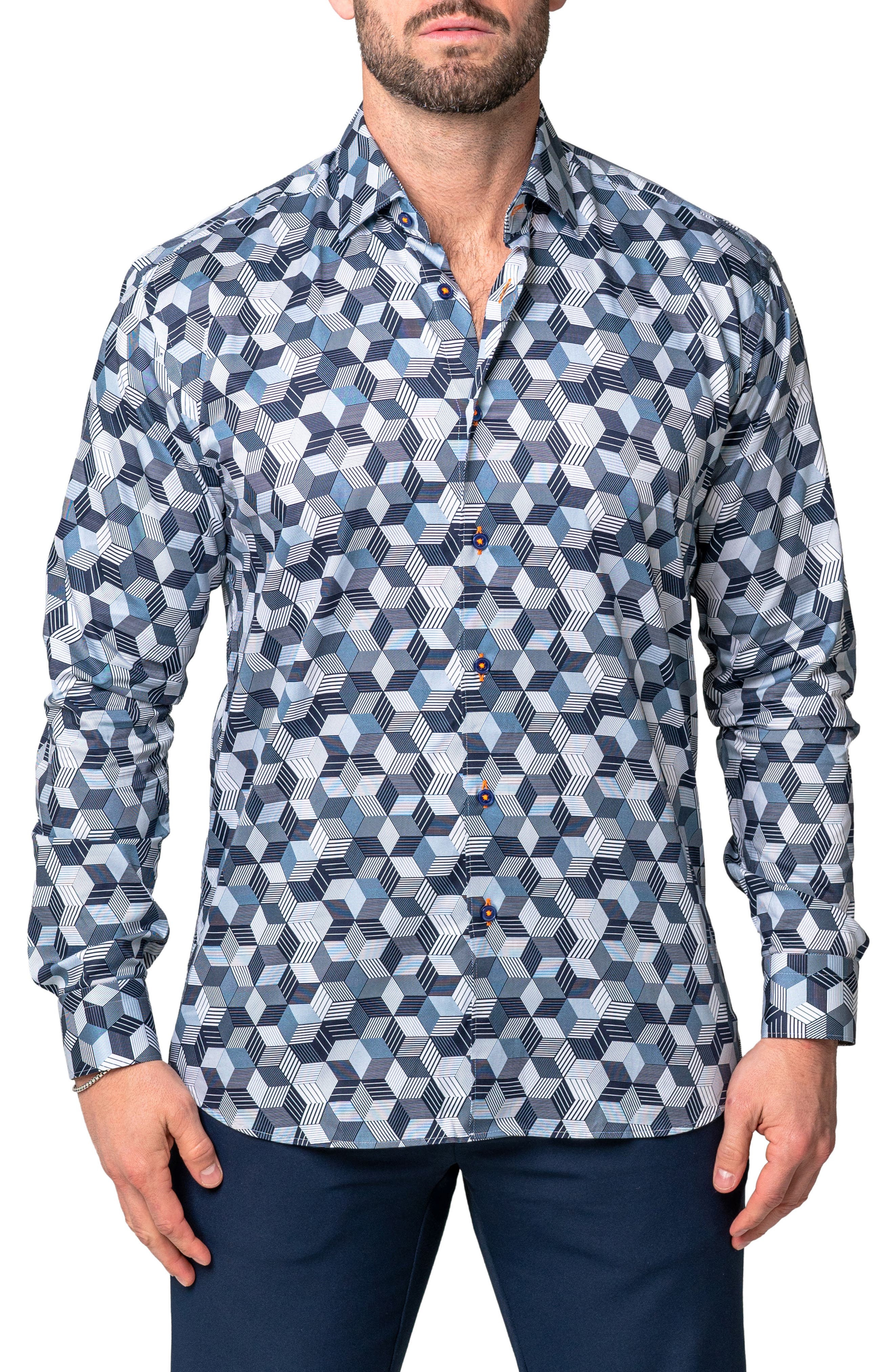 Maceoo Fibonacci Future Cotton Button-Up Shirt