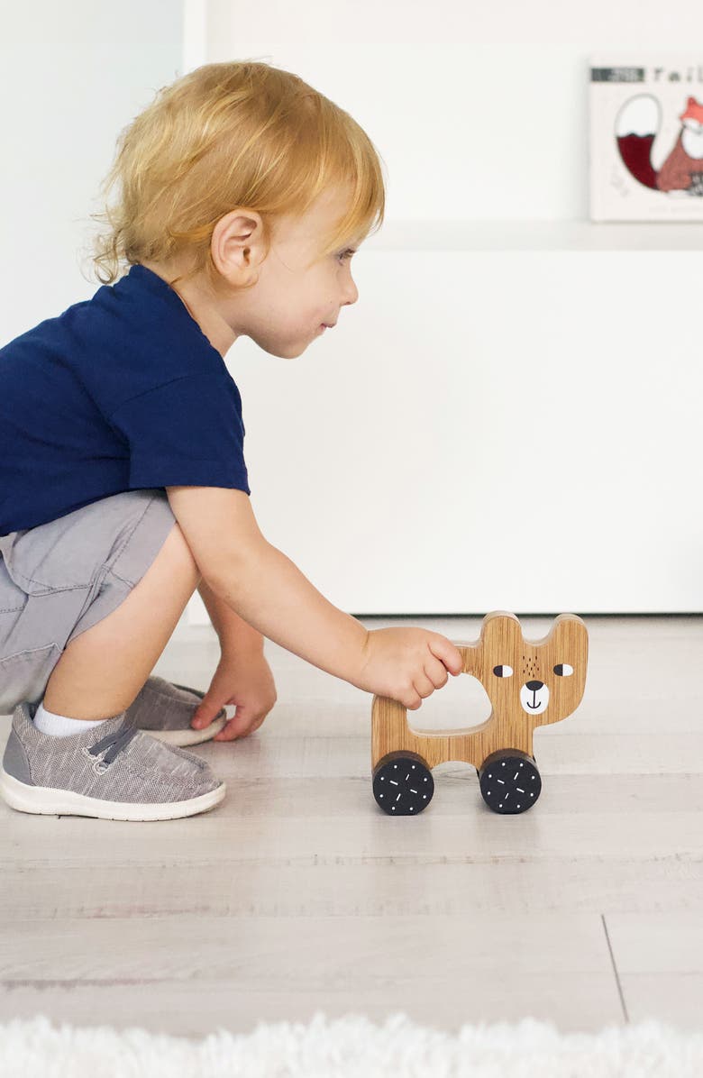 Wee Gallery Happy Bears Wooden Stacker, Flippy Friend and Push Toy Bundle, Alternate, color, Bears