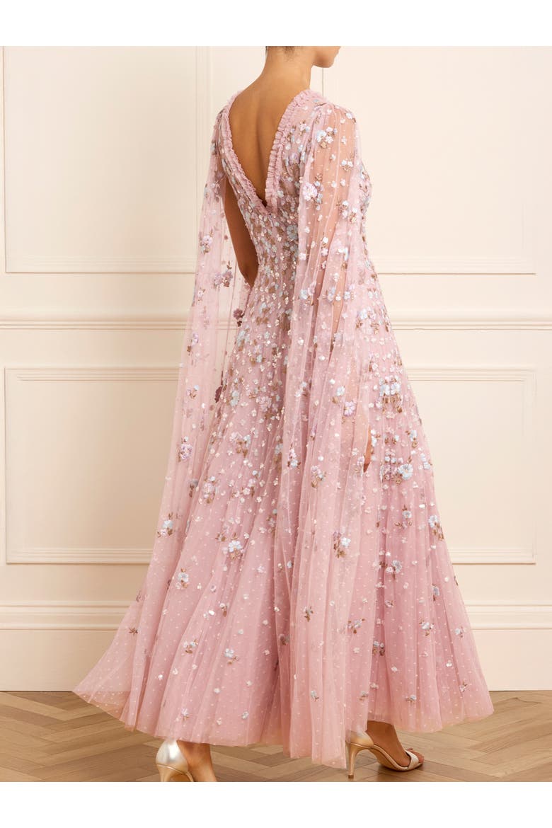 Dahlia Ditsy Ankle Gown, Alternate, color, Misty Lilac/Multi