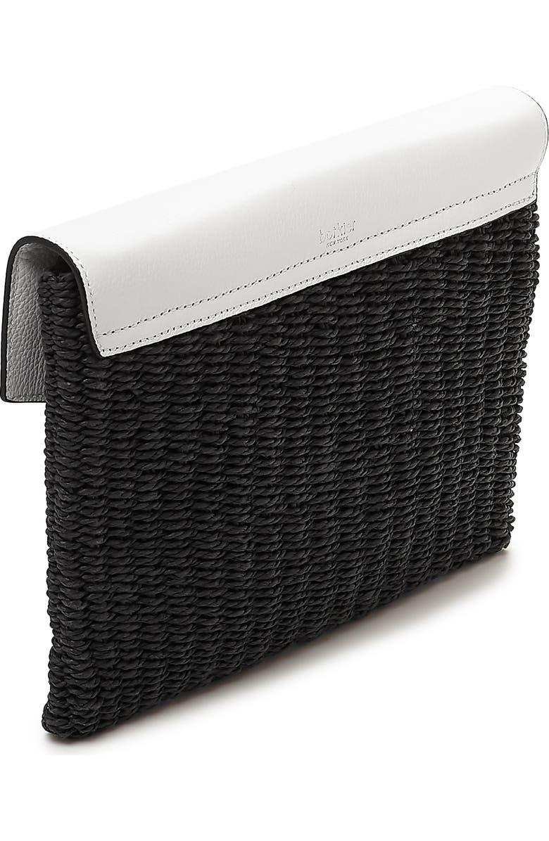 Botkier Valentina Straw & Leather Envelope Clutch, Alternate, color,