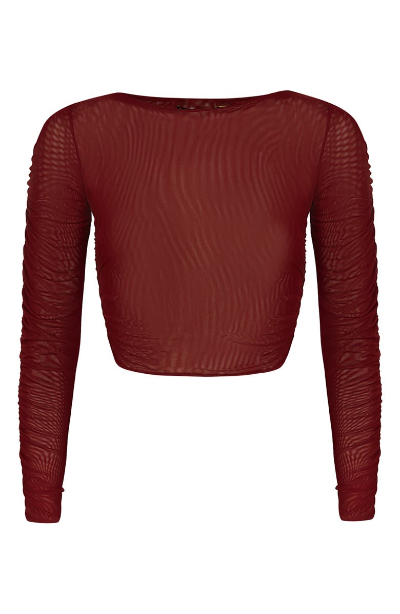 ViX Paula Hermanny Mira Long Sleeve Cover-Up Top, Alternate, color, Red