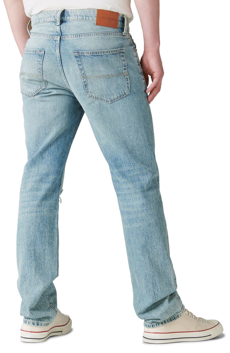 Lucky Brand 223 Ripped Straight Leg Jeans, Alternate, color, Becrux Dest