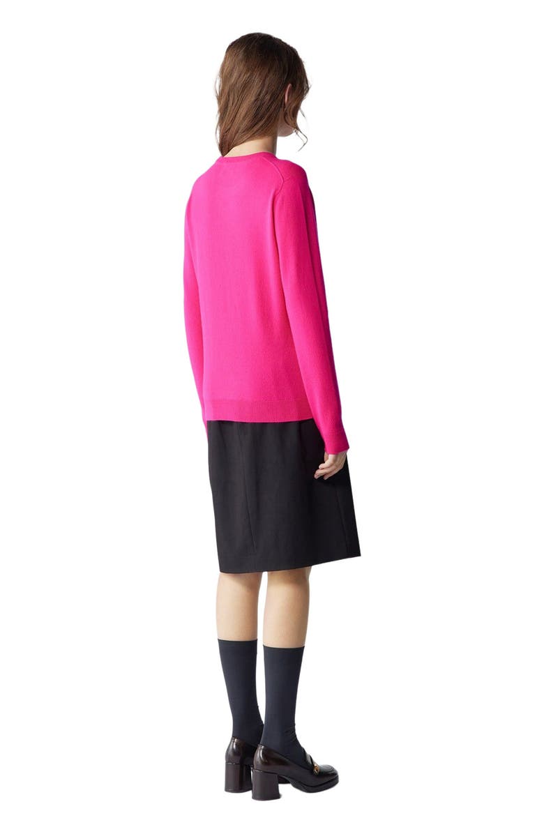 GOBI Mongolian Cashmere Essential Cashmere Crewneck Sweater, Alternate, color, Magenta