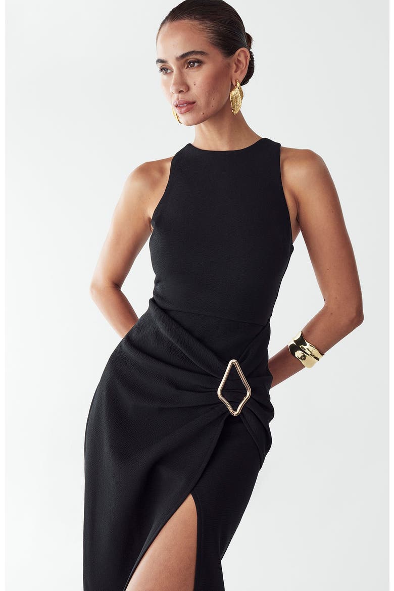 Soraye Midi Dress, Alternate, color, Black