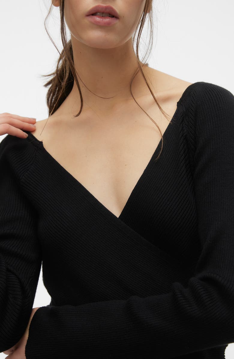 VERO MODA Willow Crisscross Pullover Sweater, Alternate, color, Black