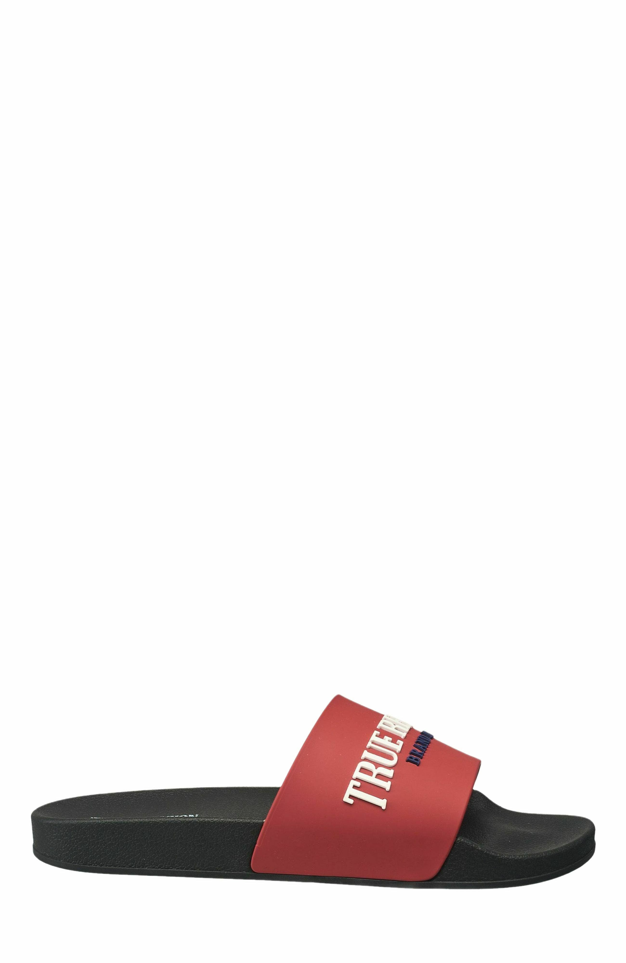 True Religion Men's Weezy Logo Slide, Alternate, color, Red