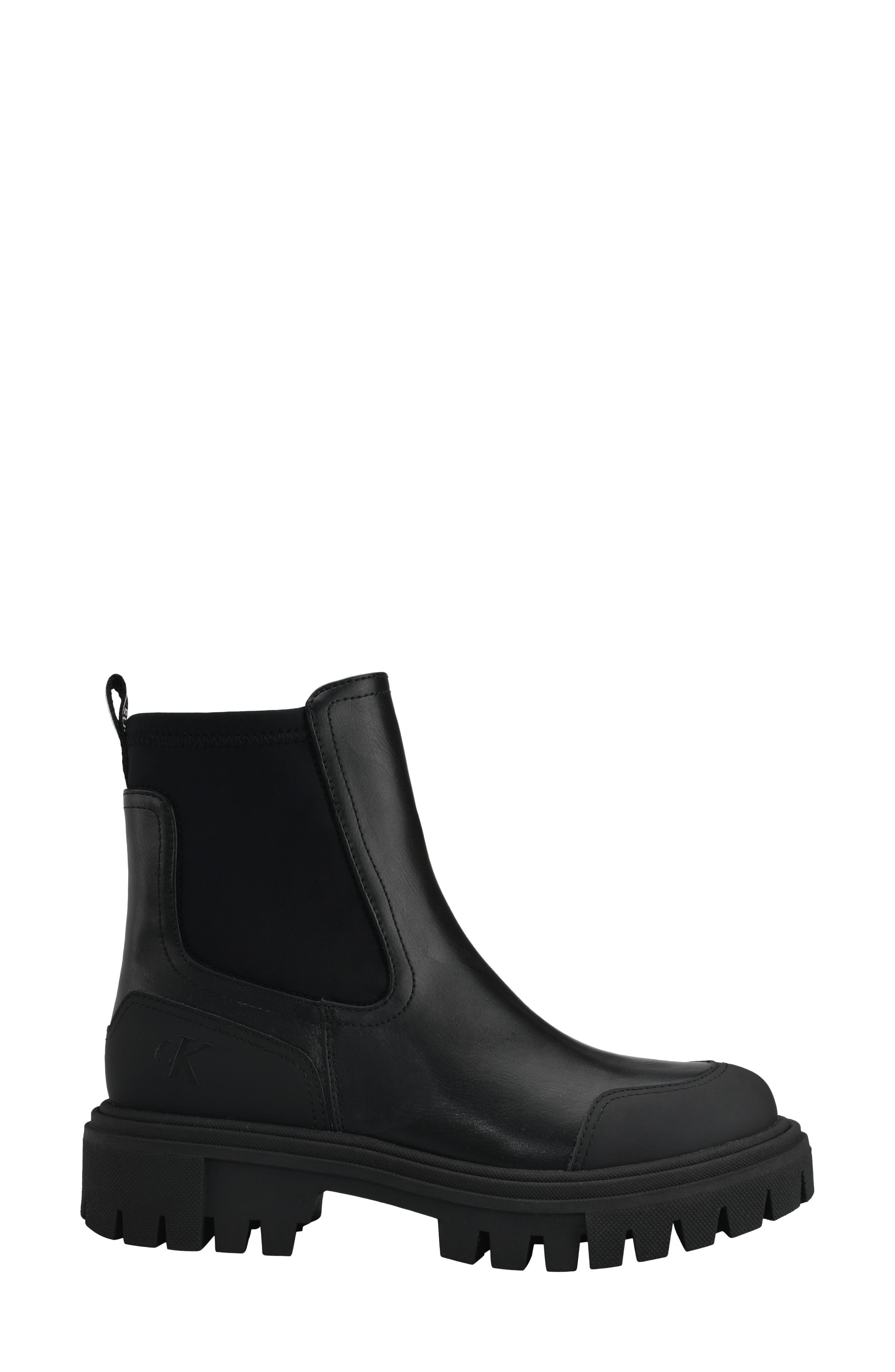 Calvin Klein Remola Lug Chelsea Boot, Alternate, color, Black