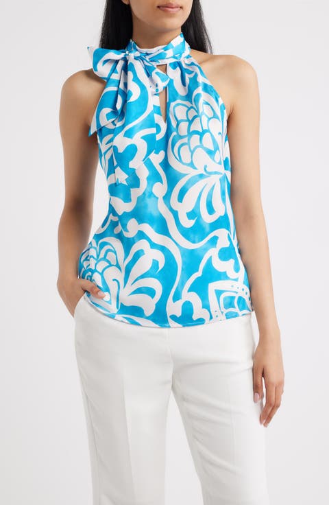 Pleated Mock Neck Top (Regular & Petite)