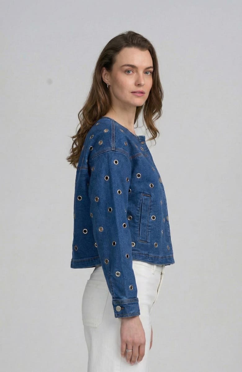 ELLE Collection Grommet Jacket, Alternate, color, Vintage Blue Wash