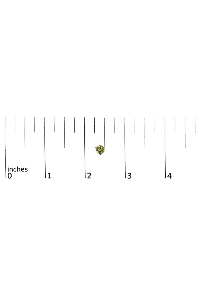 14K Gold 1.00 Cttw 3-Prong Martini Set Lab Grown Green Diamond Solitaire Stud Earrings, Alternate, color, White