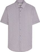 Bugatchi Miles OoohCotton® Geo Print Short Sleeve Button-Up Shirt