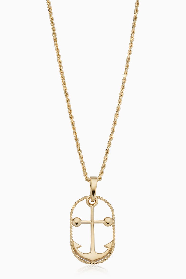 14K Yellow Gold My Anchor Pendant Necklace, Main, color, Yellow Gold