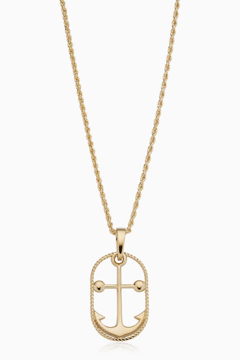 14K Yellow Gold My Anchor Pendant Necklace
