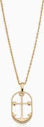 Oradina 14K Yellow Gold My Anchor Pendant Necklace