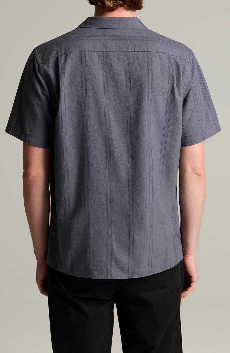 Vince Cove Stripe Cotton & Hemp Cabana Shirt, Alternate, color, Neue Blue