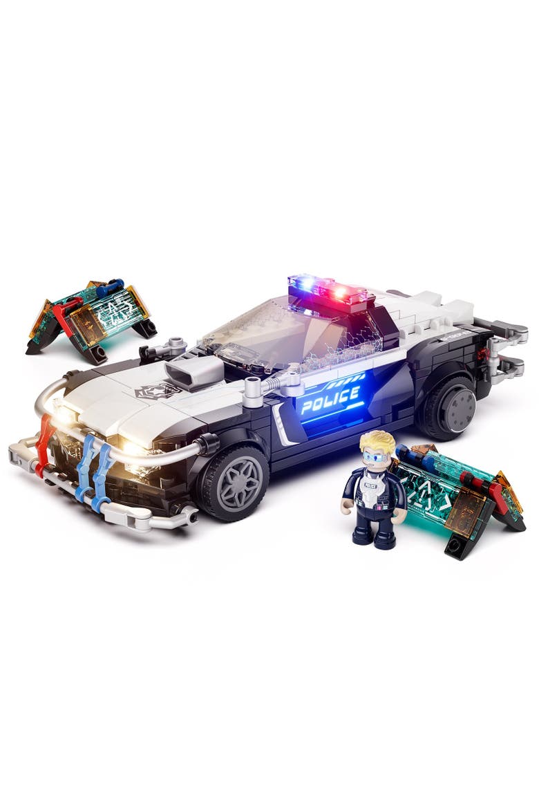 Cyberpunk Police Patrol Car LED Building Set Model CP372P, Main, color, Multicolor