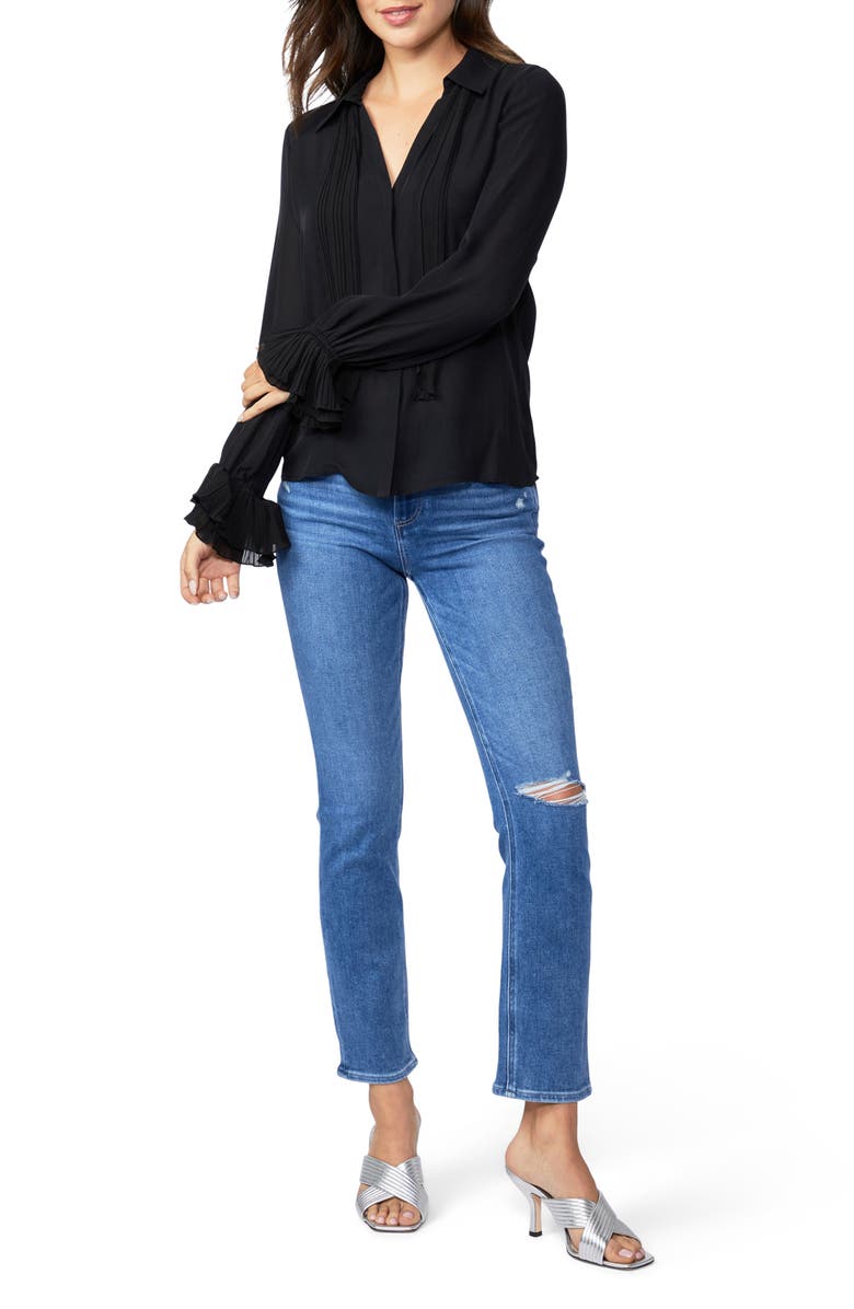 PAIGE Delilah Silk Blouse, Alternate, color, Black