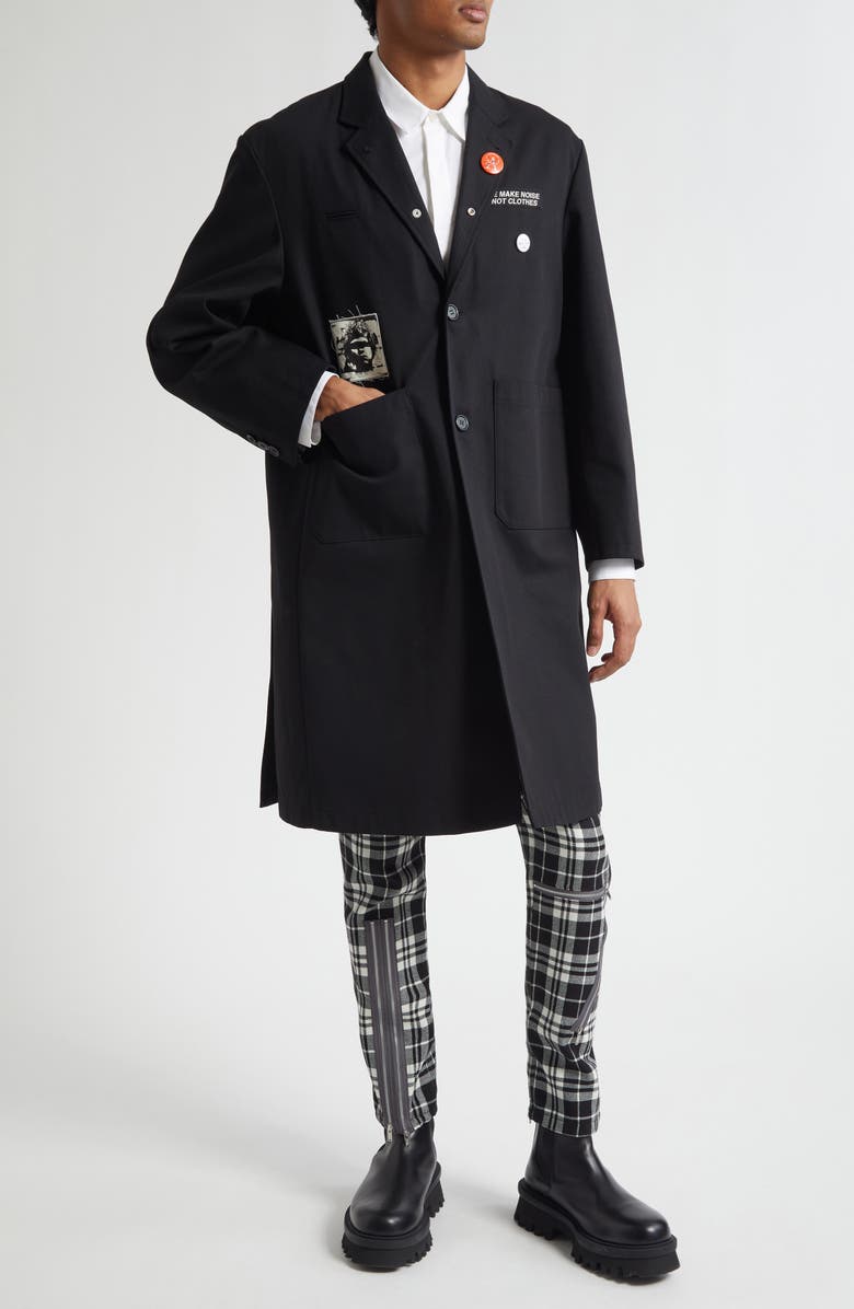 Undercover Embroidered Patch Coat, Alternate, color, Black