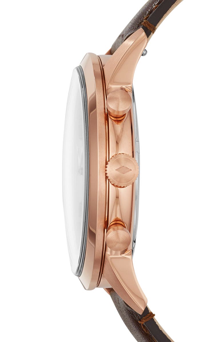 Fossil Townsman Chronograph Leather Strap Watch, 44mm, Alternate, color,