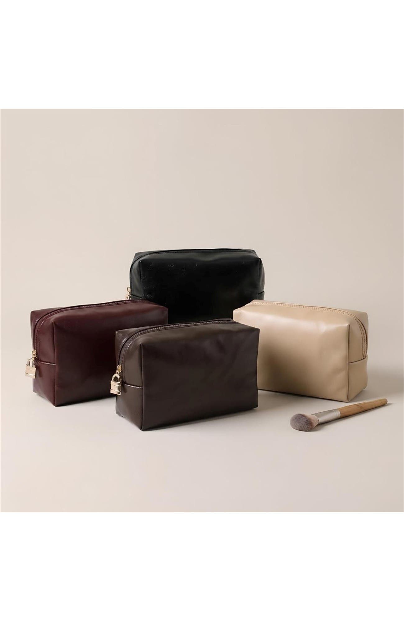 The Vault Cosmetic & Travel Organizer Pouch, Alternate, color, Black