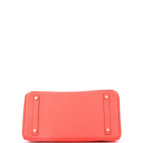 Pre-owned Hermes  Hermes Birkin Handbag Red Epsom With Gold Hardware 30 In Orange