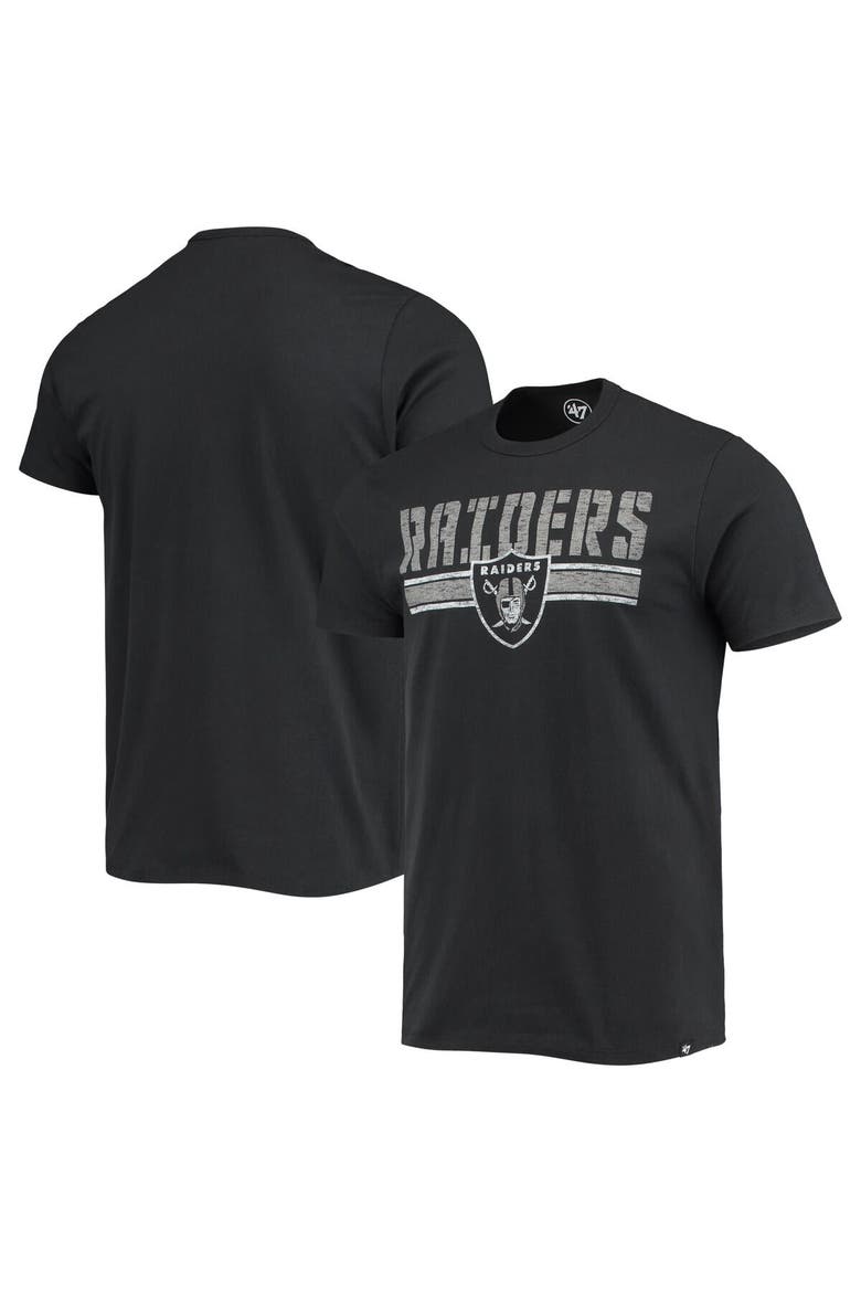 Men's '47 Black Las Vegas Raiders Team Stripe T-Shirt, Main, color, Black
