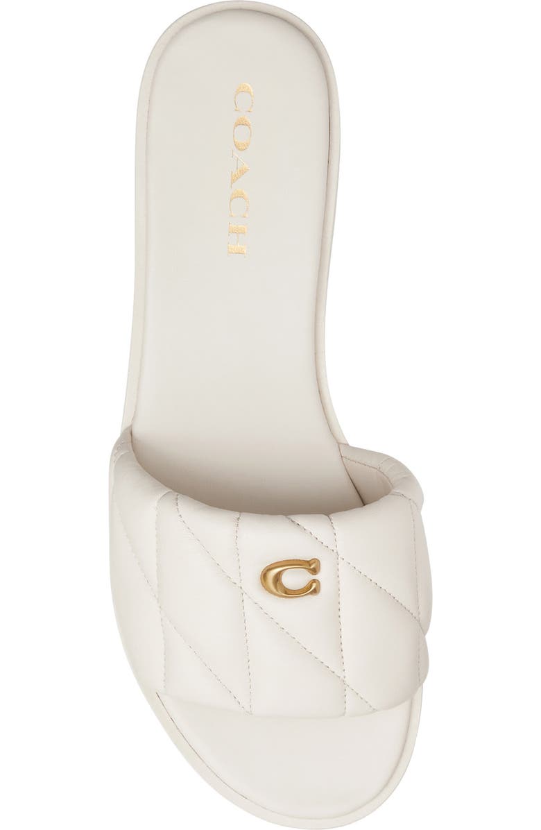 COACH Holly Quilted Slide Sandal, Alternate, color, Chalk