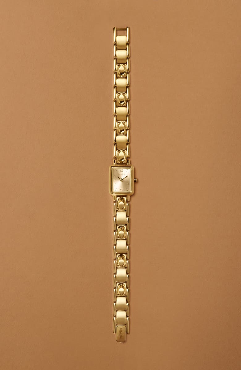 COACH Mara Tank Goldtone Bracelet Watch, 15.5mm x 19mm, Alternate, color, 