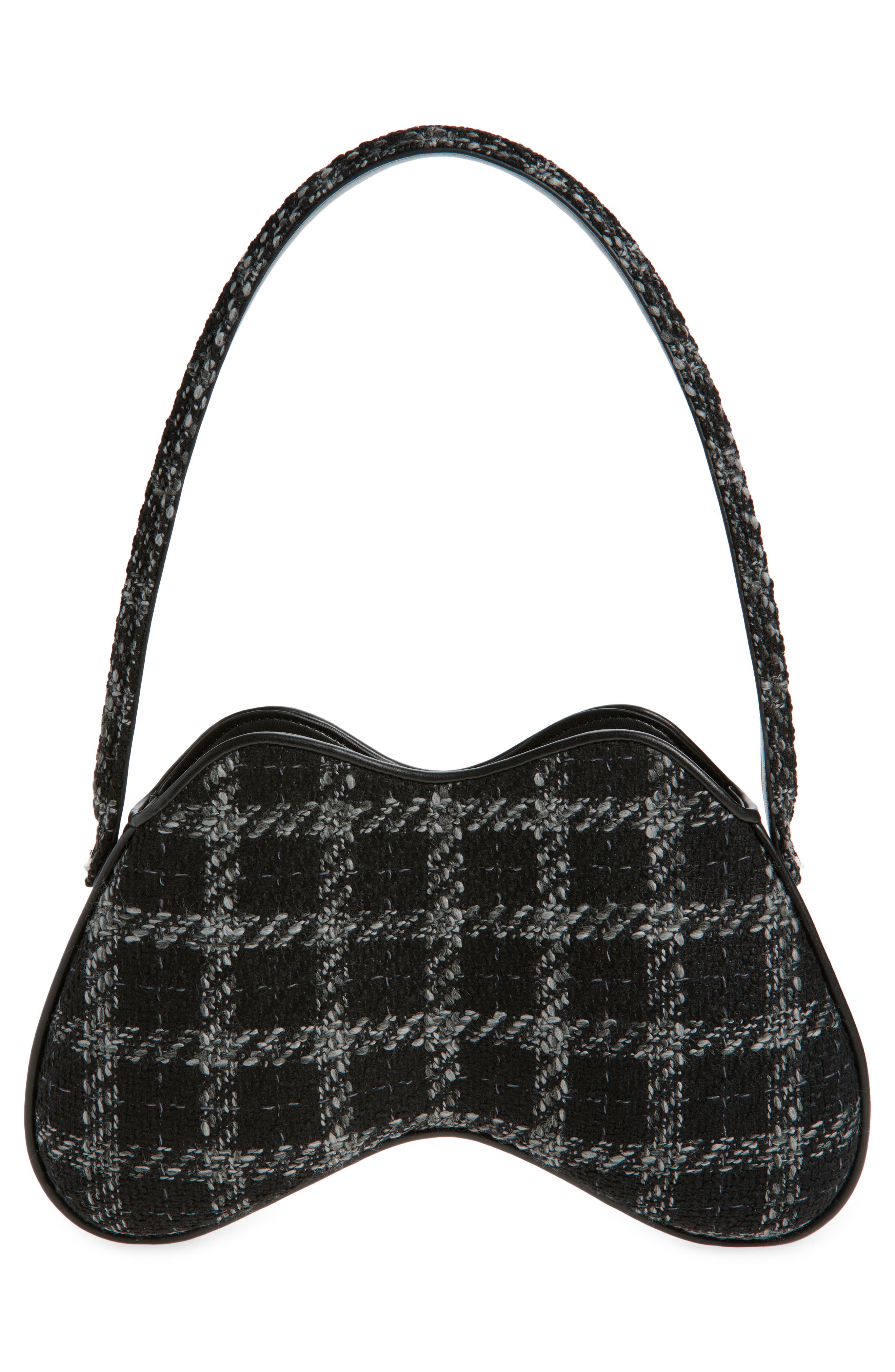 DIESEL<sup>®</sup> Double-D Tweed Shoulder Bag, Alternate, color, Black