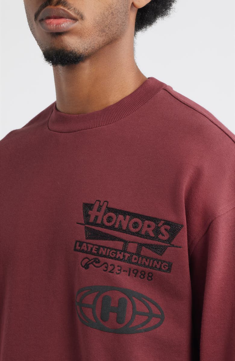 HONOR THE GIFT LA Nights Embroidered Logo Graphic T-Shirt, Alternate, color, Burgundy