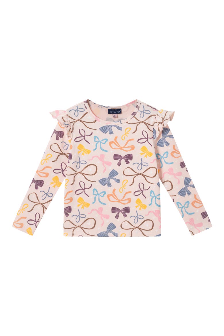 Kids' Long Sleeve Ruffle T-Shirt, Main, color, PINK