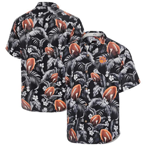 Tommy Bahama Black Georgia Bulldogs Veracruz Cay First Down Blooms Button-up Shirt In Gray