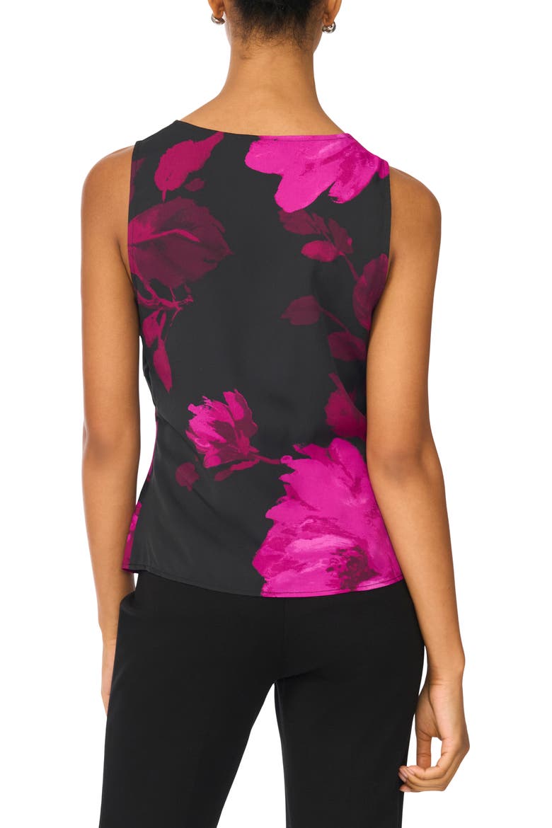 Twist V-Neck Shell, Alternate, color, RICH BLACK