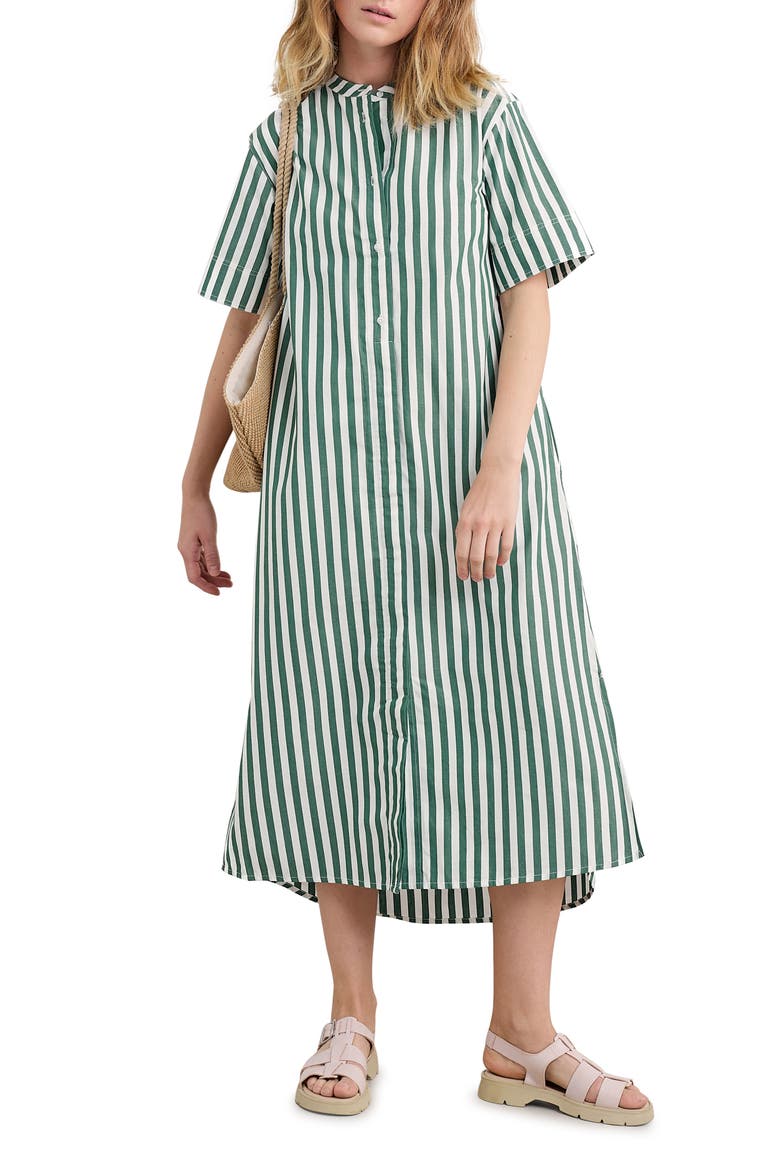 Harbour Movement Organic Cotton Shirtdress, Main, color, MINI SCALLION DARK FORAGE