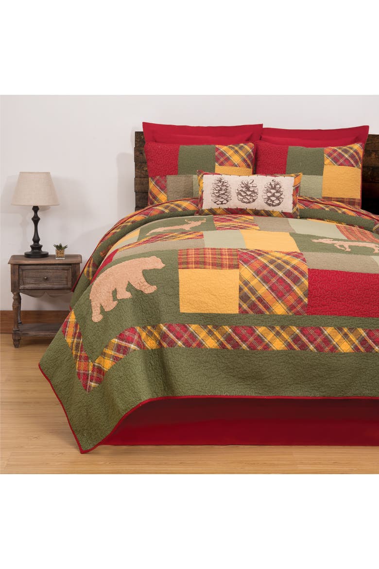 Buckley Cotton Quilt Set - Reversible and Machine Washable, Alternate, color, Green