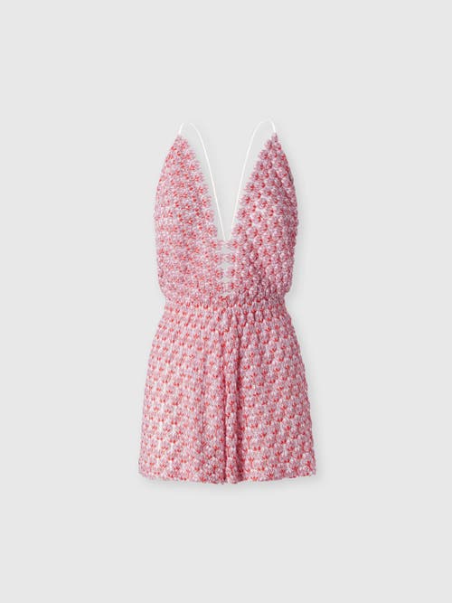 Shop Missoni Short Jumpsuit In Lace With Open Back In Red