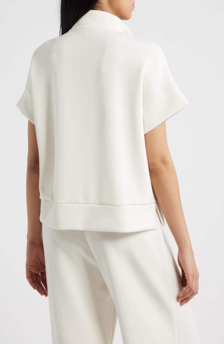 Bernardo Half Zip Short Sleeve Top, Alternate, color, Gardenia