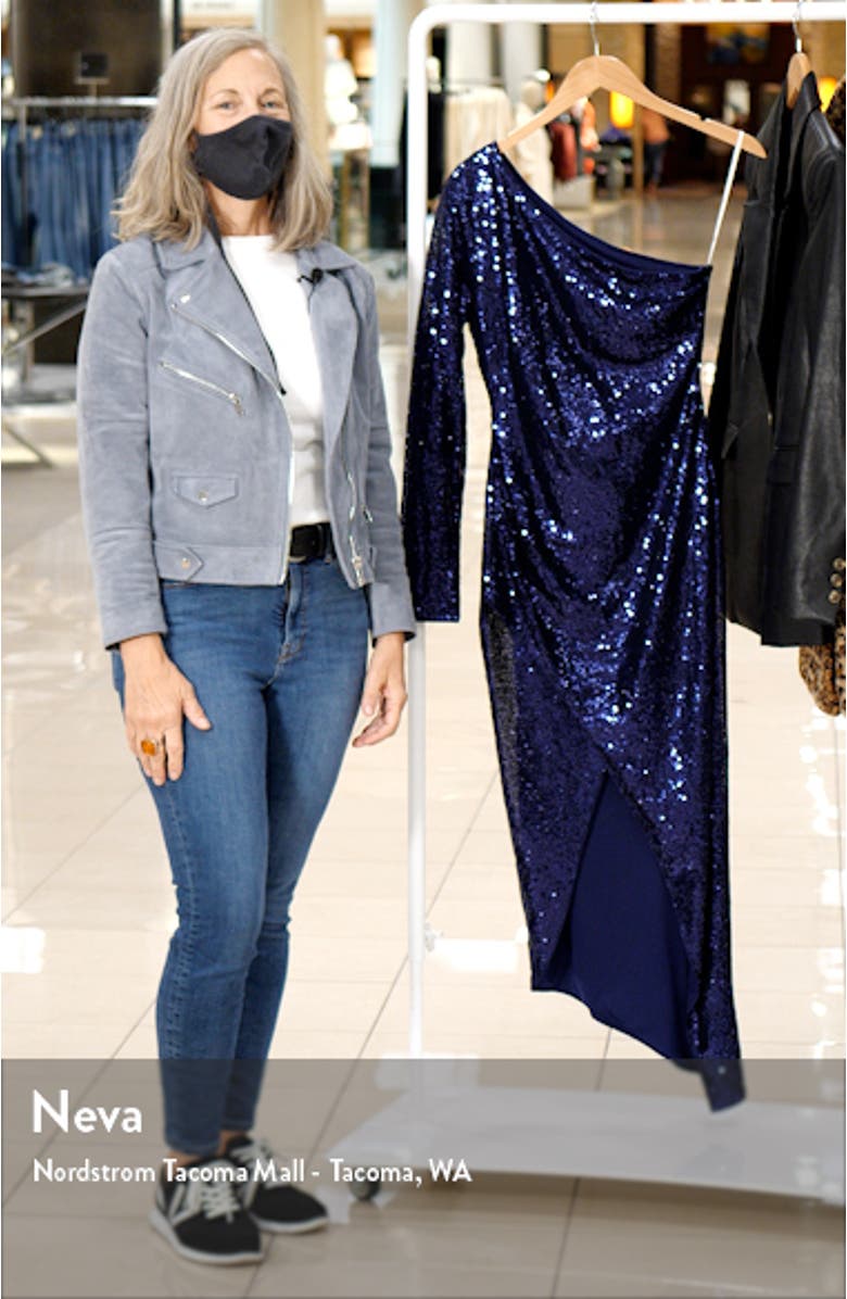 Deja Vu Sequin One-Shoulder Gown, sales video thumbnail