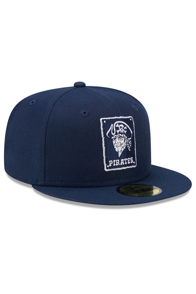 Men's New Era Navy Pittsburgh Pirates Cooperstown Collection Oceanside Green Undervisor 59FIFTY Fitted Hat, Alternate, color, Navy