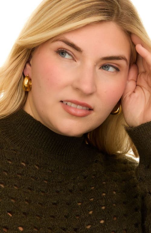 Gwen Beloti Stripe Dome Hoop Earring In Gold