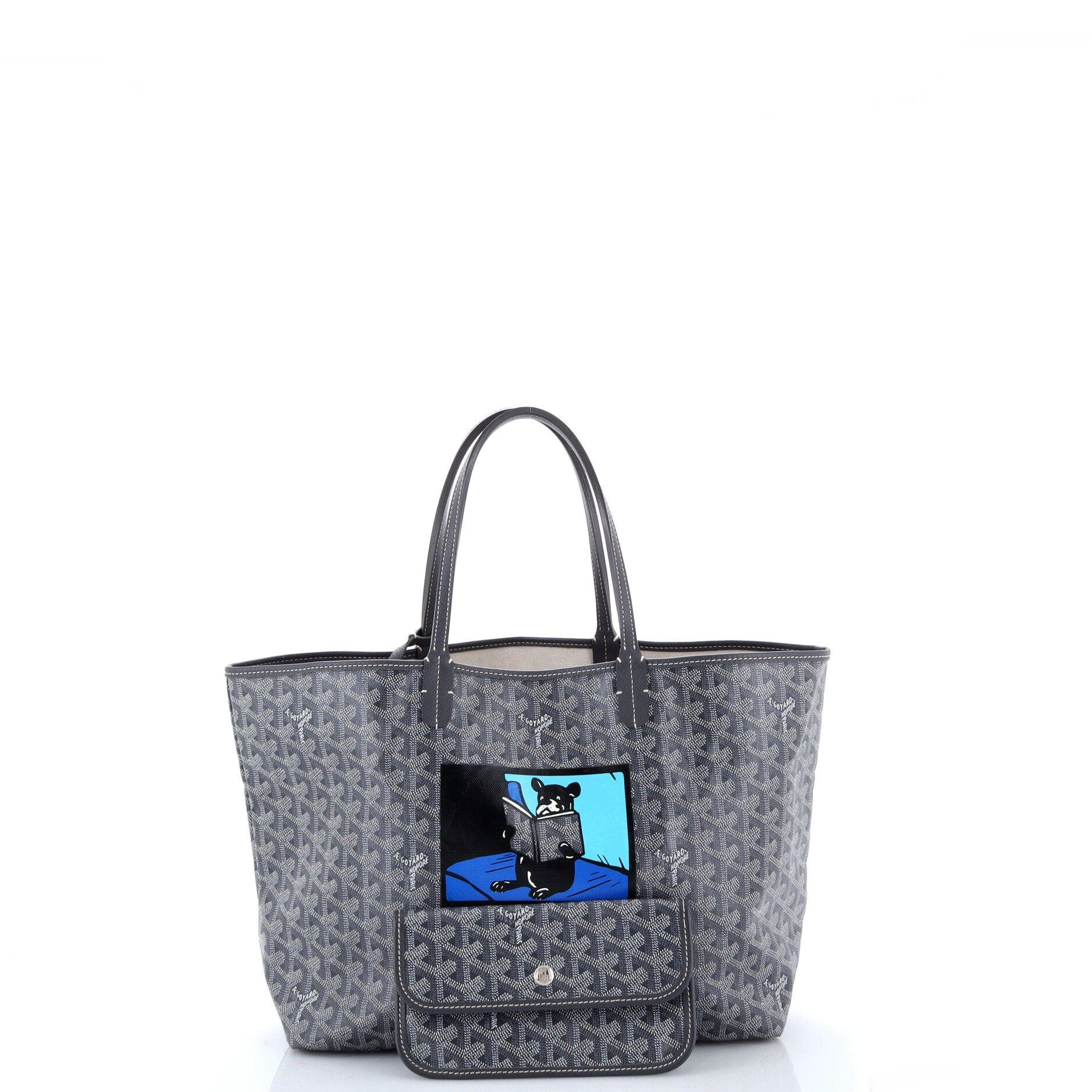 Saint Louis Tote Printed Coated Canvas PM, Alternate, color, Grey