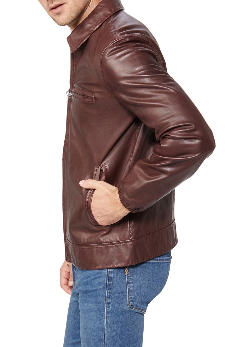 Alix Leather Jacket, Alternate, color, DEEP CHERRY WINE