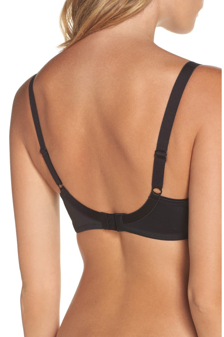 Seamless Underwire Balconette Bra, Alternate, color, BLACK