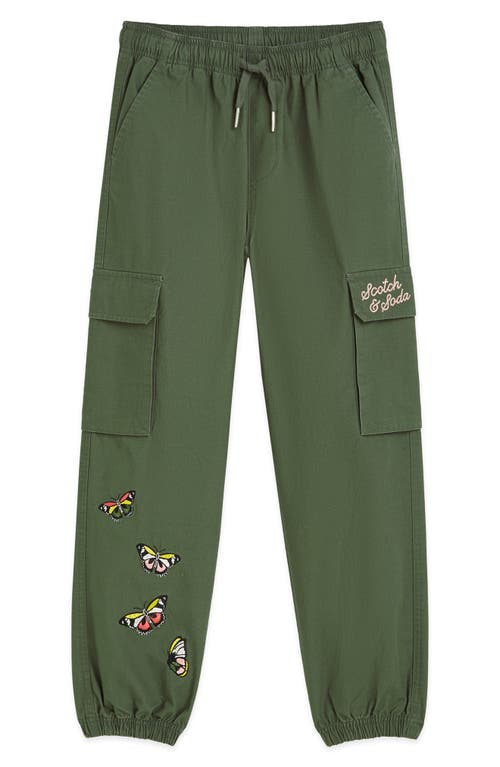 Scotch & Soda Kids' Cargo Joggers In Green