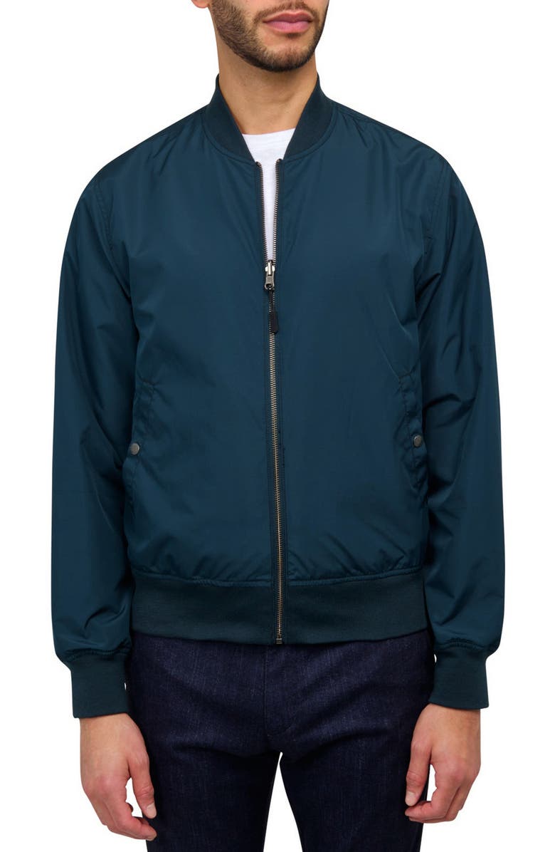 Brooklyn Brigade Slim Fit Floral Reversible Bomber Jacket, Main, color, Navy